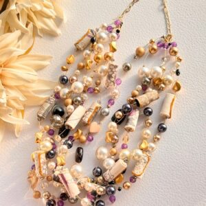 Antique Kimono Silk -MURASAKI - Necklace