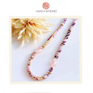 Antique Kimono Silk -PURPLE -Necklace